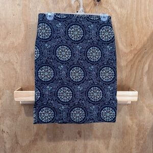 LOFT Elegant Blue Patterned Pencil Skirt